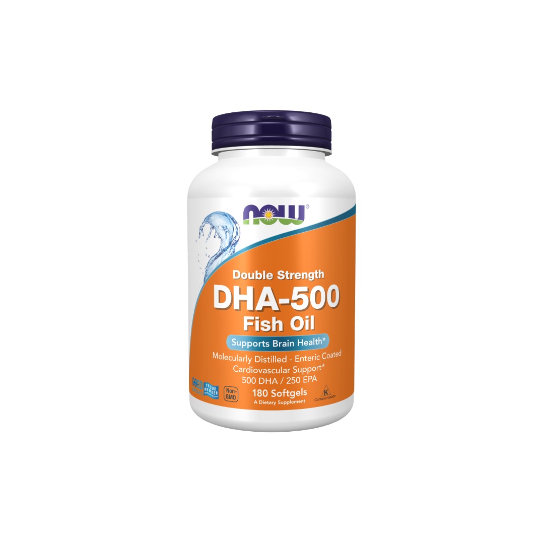 Dha-500 Fischöl, Doppelte Stärke 180 Weichkapseln Now Foods